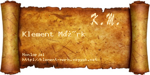 Klement Márk névjegykártya