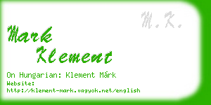 mark klement business card